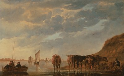 Ein Hirte mit fünf Kühen an einem Fluss, ca. 1650 von Aelbert Cuyp